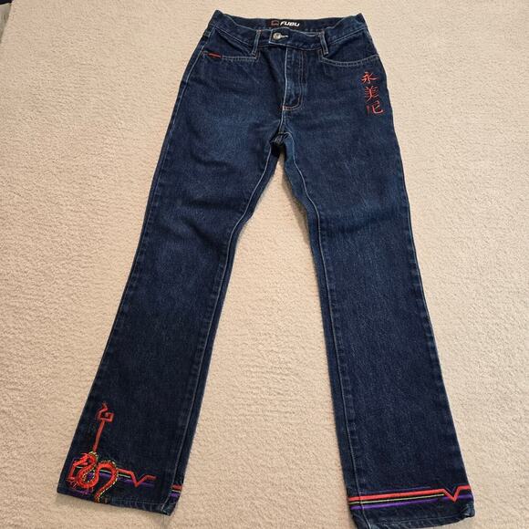 FUBU Denim - Vintage FUBU Jeans Dragon Pocket 90s 100% Cotton Women's Size 7/8